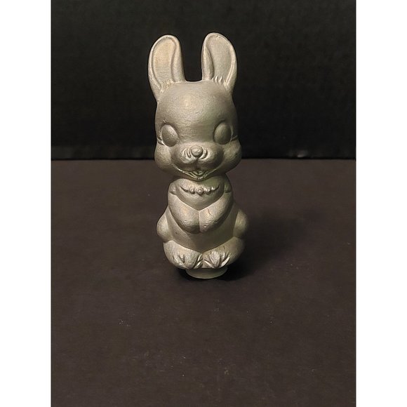 Other - Vintage pewter bunny figurine, metal bunny, Easter bunny decor, kitsch bunny